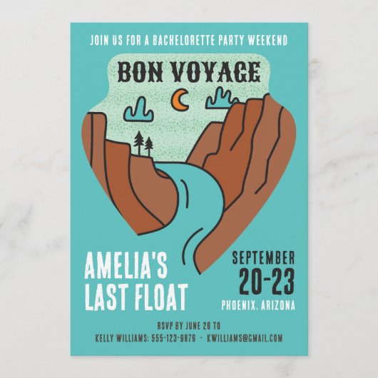 Last Float Bachelorette Party Weekend Invitation (Devant)