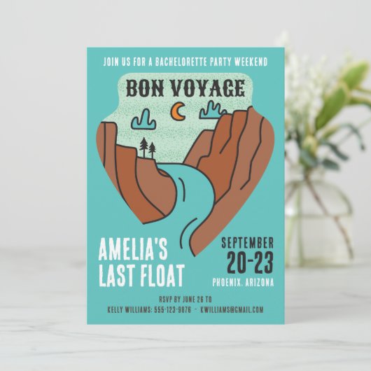 Last Float Bachelorette Party Weekend Invitation (Debout devant)