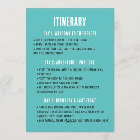 Last Float Bachelorette Party Weekend Invitation (Dos)