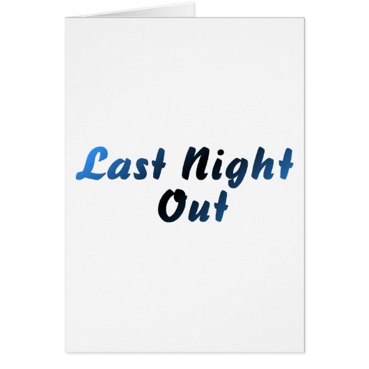 Last Night Out (blauw) (Voorkant)