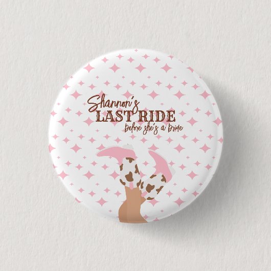 Last Ride Bachelorette Party Pin Button (Voorkant)