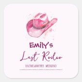 Last Rodeo Bachelorette Weekend | Roze Sticker (Voorkant)