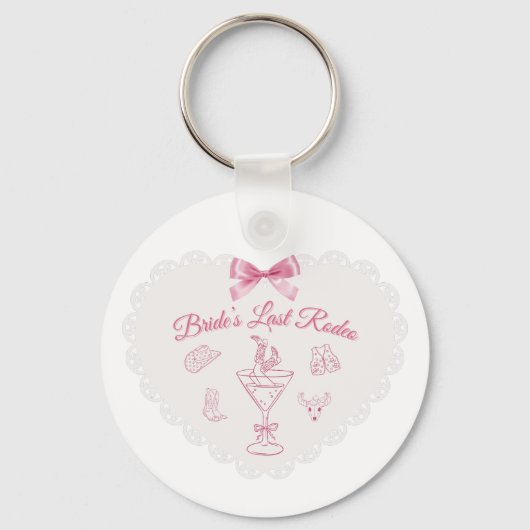 “Last Rodeo” Bruidsstam Western Bachelorette Sleutelhanger (Voorkant)
