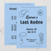 Last Rodeo Cowgirl Western Bachelorette Invitation (Devant / Derrière)