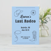 Last Rodeo Cowgirl Western Bachelorette Invitation (Debout devant)