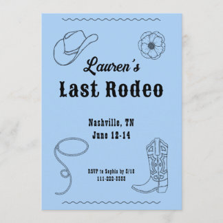 Last Rodeo Cowgirl Western Bachelorette Invitation