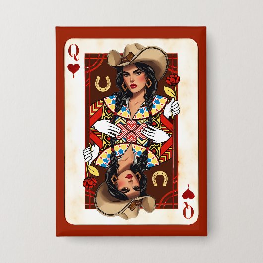 Last Rodeo Midwest Queen of Hearts Card Button (Voorkant)