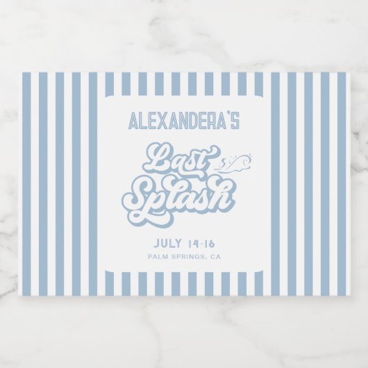 Last Splash Bachelorette Sparkling Wijnetiket (Enkel label)