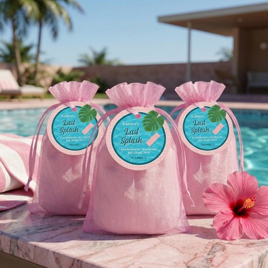 Last Splash Bachelorette Weekend Pool Party Bedankjes Labels
