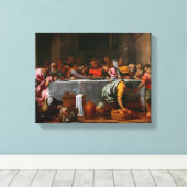 Last Supper - Agostino Carracci - c1595 Canvas Afdruk (Insitu (Houten vloer))