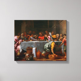 Last Supper - Agostino Carracci - c1595 Canvas Afdruk