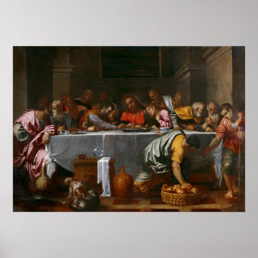 Last Supper - Agostino Carracci - c1595 Poster (Voorkant)