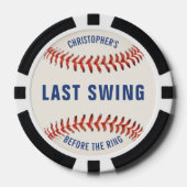 Last Swing Before the Ring Baseball Bachelor Party Poker Chips (Voorkant)