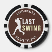 Last Swing Before the Ring Baseball Bachelor Party Poker Chips (Voorkant)