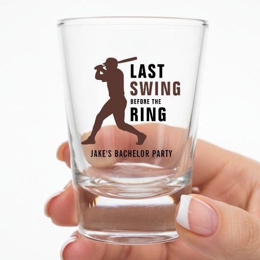 Last Swing Before the Ring Baseball Bachelor Party Shot Glas