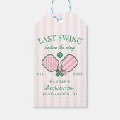 Last Swing Before The Ring Pickleball Bach Weekend Cadeaulabel (Voorkant)