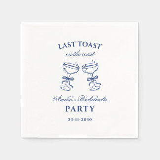 Last Toast on the Coast Bachelorette Party Napkins Servet