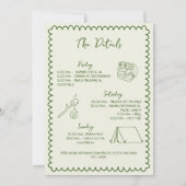 Last Trail Camping Hand getrokken vrijgezellenweek Kaart (Achterkant)