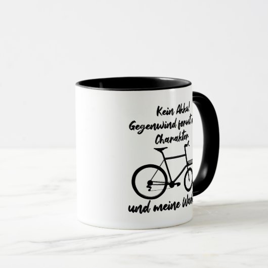 Lastenrad, Gegenwind formt, lässiges Design Mok (Voorkant rechts)