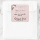 Lasting Impression -  Pink Roses & Doves Vierkante Sticker (Tas)