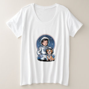 L'astronaute avec un animal domestique (comme un c