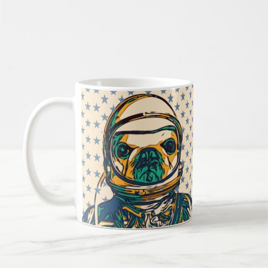 L'astronaute français Bulldog Mug (Gauche)