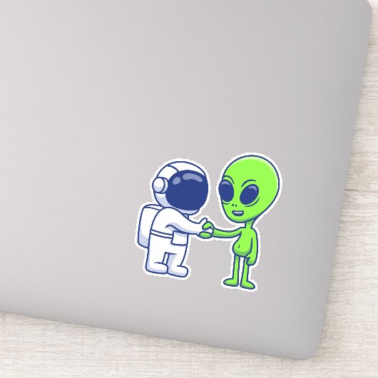 L'astronaute rencontre des stickers de vinyle Alie (Détail)