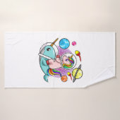 L'astronaute Unicorn chevauchant l'univers spatial (Serviette de bain)