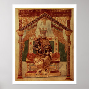 Lat 1152 f.3v Charlemagne (Carolus Magnus, Charles Poster