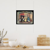 late 1800-scène voor vrouwen- en wasmachines poster (Keuken)