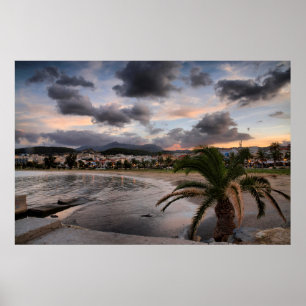 late avond van rethymnon op Kreta Poster
