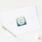Late blauwe gradiënt en goud Dank u wel stickers (Envelop)