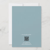 Late blauwe QR Code Weddenschap Foto Opslaan Datum Save The Date (Achterkant)