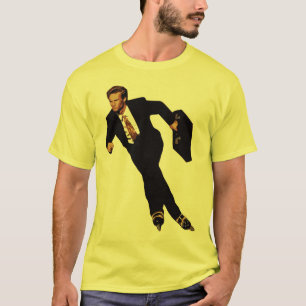 Late business rolllerblade Skater-thema T-shirt
