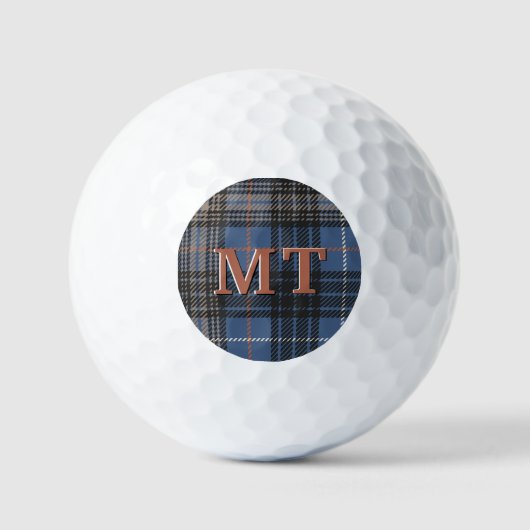 Late Herfst op het meer Blue en Black Plaid Golfballen (Voorkant)
