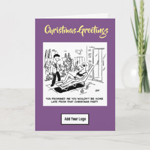 Late Home de la fête. Carte de Noël de l'entrepris
