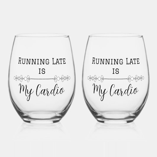 Late lopen is mijn hart wijnglas zonder voet (Voorkant)