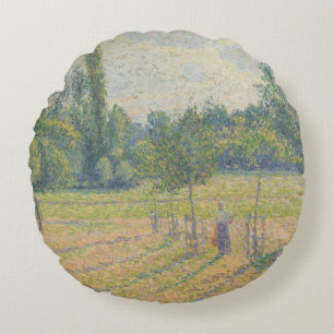 "Late middag in onze weide" - Camille Pissarro Rond Kussen