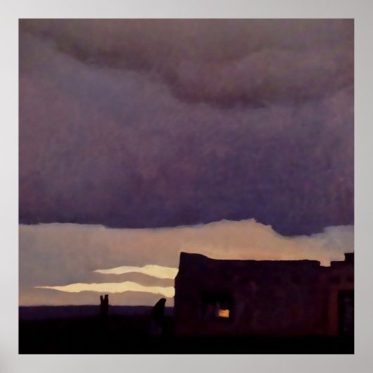 "Late Middag" Westerne kunst van Maynard Dixon Poster (Voorkant)