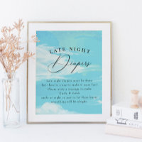 Late nacht Diapers Sky Clouds Blue Baby shower