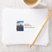 Late namiddag NYC Skyline als zonsondergang Etiket (Insitu)