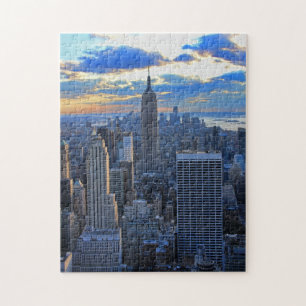 Late namiddag NYC Skyline als zonsondergang Legpuzzel