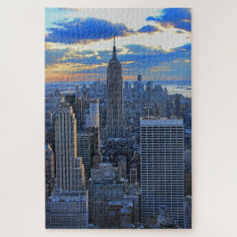 Late namiddag NYC Skyline als zonsondergang Legpuzzel