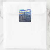 Late namiddag NYC Skyline als zonsondergang Vierkante Sticker (Tas)
