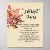 Late Night Luier Spel Boho Herfst Rustiek Bruin Poster (Voorkant)