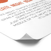 Late Night Luier Spel Smore Campfire Baby shower Poster (Hoek)