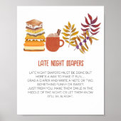 Late Night Luier Spel Smore Campfire Baby shower Poster (Voorkant)