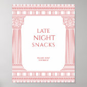 Late night snacks tekenen voor godinnenfeest poster (Voorkant)