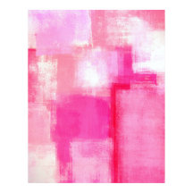 'Late' roze Abstracte Art Poster afdrukken