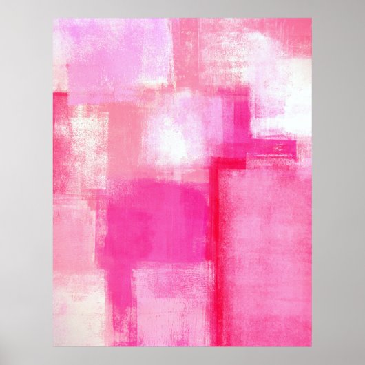 'Late' roze Abstracte Art Poster afdrukken (Voorkant)